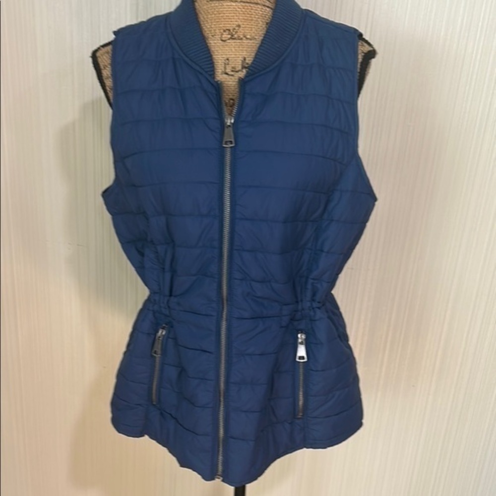 Christopher & Banks Blue Quilted Vest